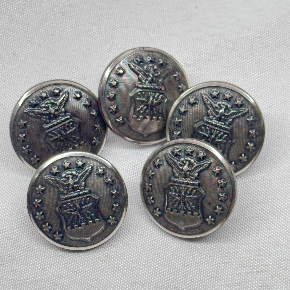 Waterbury Button Co US Air Force Buttons Unisex 1 Inch Silver Military Uniform